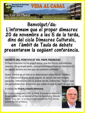 Conferencia 20-11 Secrets del pontificat