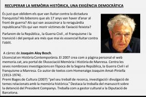 Conferència Recuperar la memòria històrica